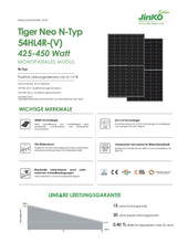 Laden Sie das Bild in den Galerie-Viewer, Solarmodul Jinko Tiger Neo (Full Black &amp; Standard)