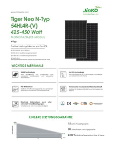 Solarmodul Jinko Tiger Neo (Full Black & Standard)